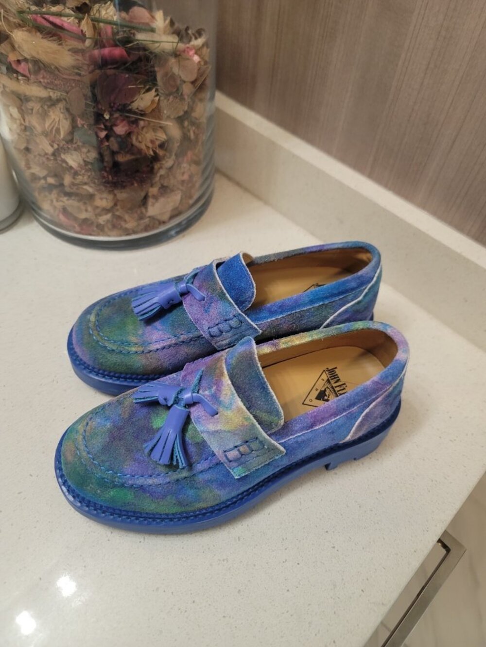 John Fluevog 7th Heaven Lindy Shoes Women Sz 6 Blue/Multicolor - Picture 3 of 9